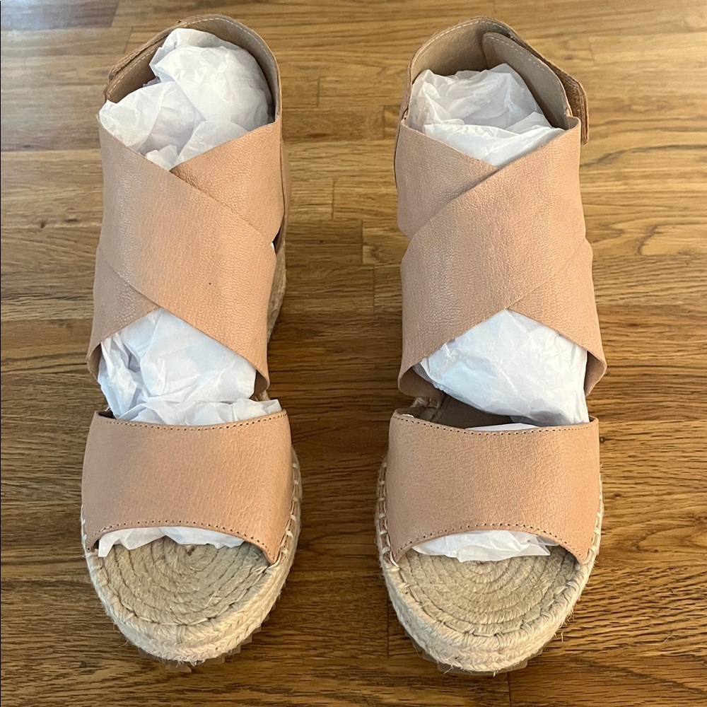 NWOT Eileen Fisher Women’s Willow Platform Wedge Espadrille Sandals - Picture 2 of 8